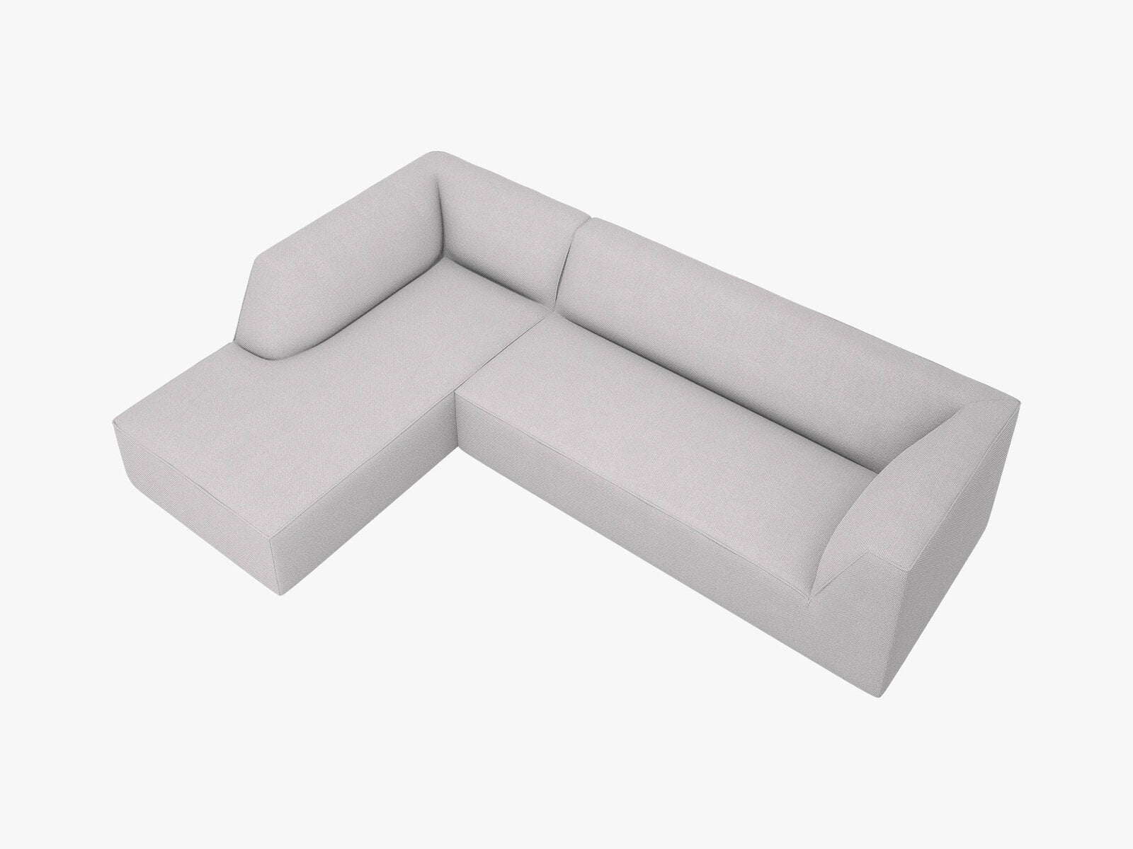Micadoni 4-Sitzer Modular Sofa Ruby Links Strukturierter Stoff Ottawa Hellgrau