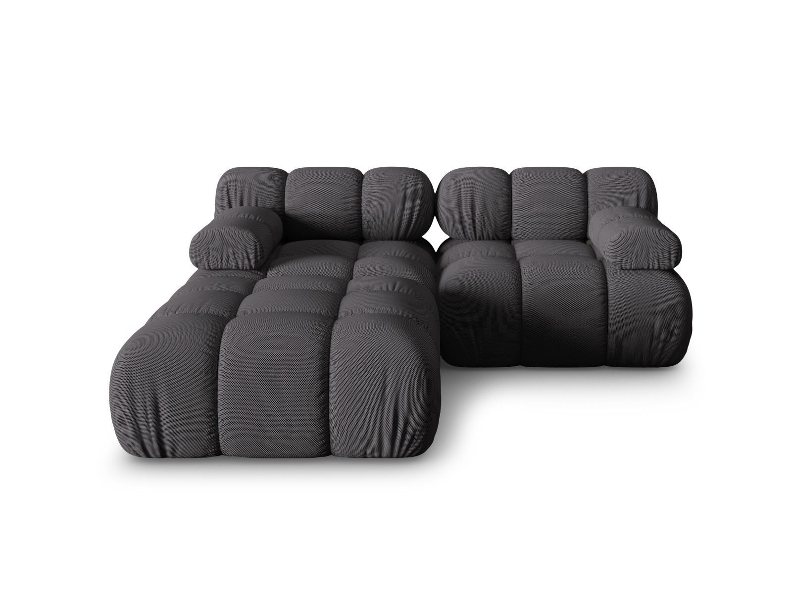 Micadoni Modulares Sofa Bellis 3-Sitzer mit flachem Modul 3D-Stoff Sonic Espresso