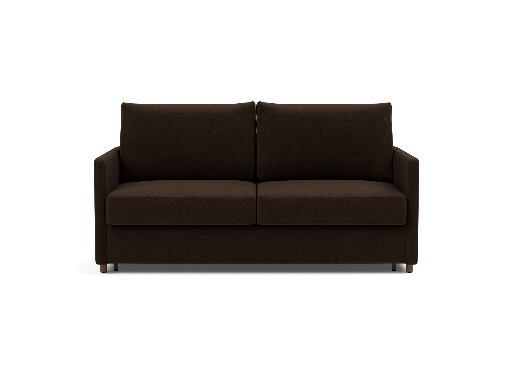 Schlafsofa Neah mit Slim-Armlehnen 160 Strukturierter Stoff Taura 358-Chocco