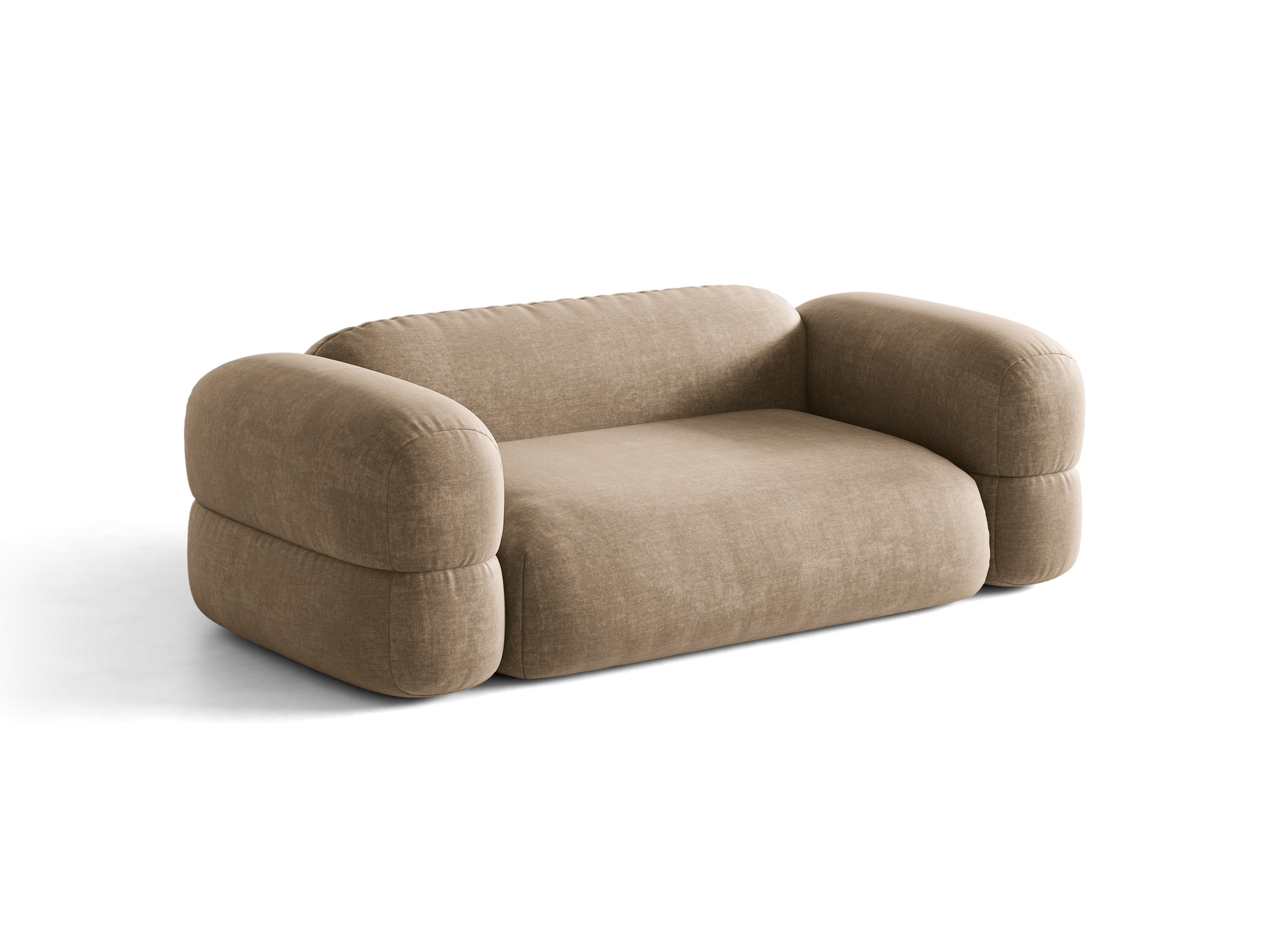 Micadoni Sofa Luno 3-Sitzer Samt Vogue Dunkelbeige