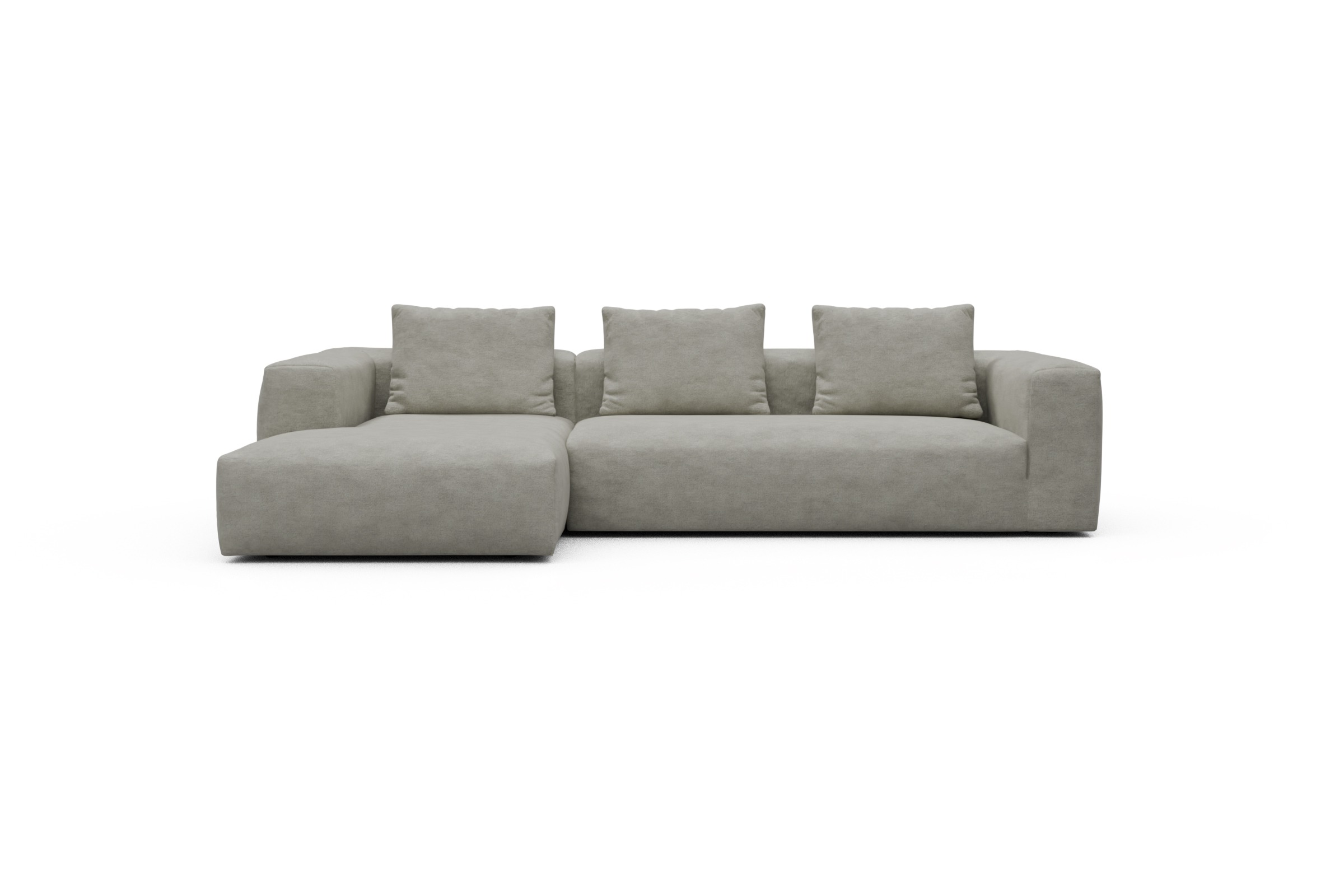 Skandi Home Ecksofa Fred Chaiselongue links mit 2,5-Sitzer Carreno-Moon-Stone-White moebelfaktor