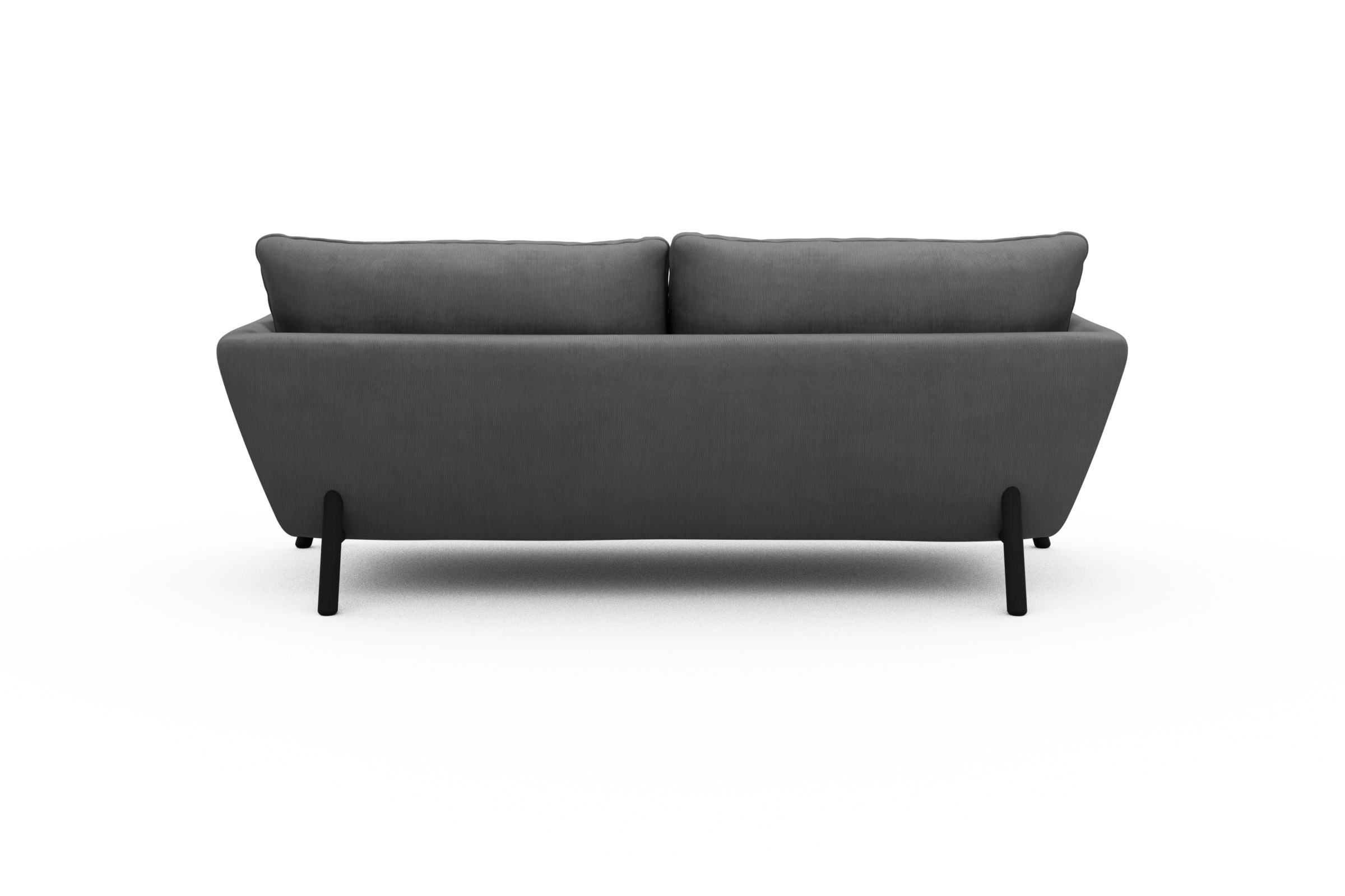 Sofa Emil 3-Sitzer Beinfarbe Eiche Schwarz Cordufine-Grey