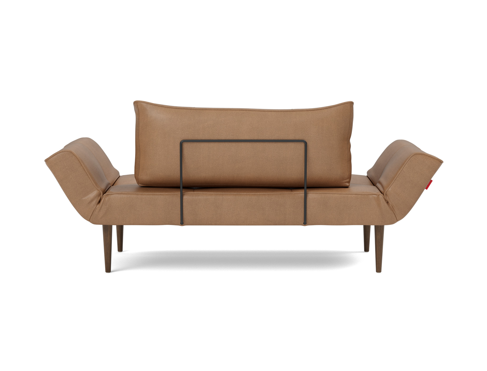 Tagesbett Zeal Lederoptik Faunal 551-Brown Beine Styletto Eiche dunkel