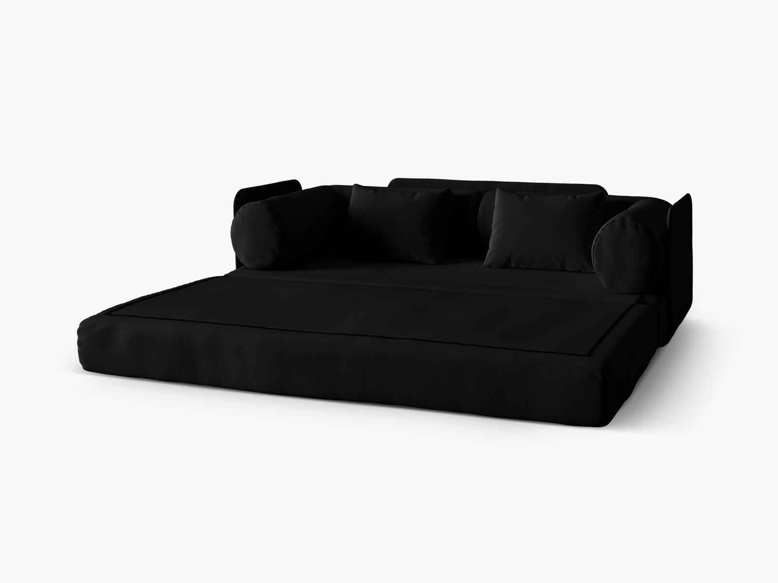Micadoni Sofa Dreamy 3-Sitzer mit Schlaffunktion Samt Salvador Schwarz