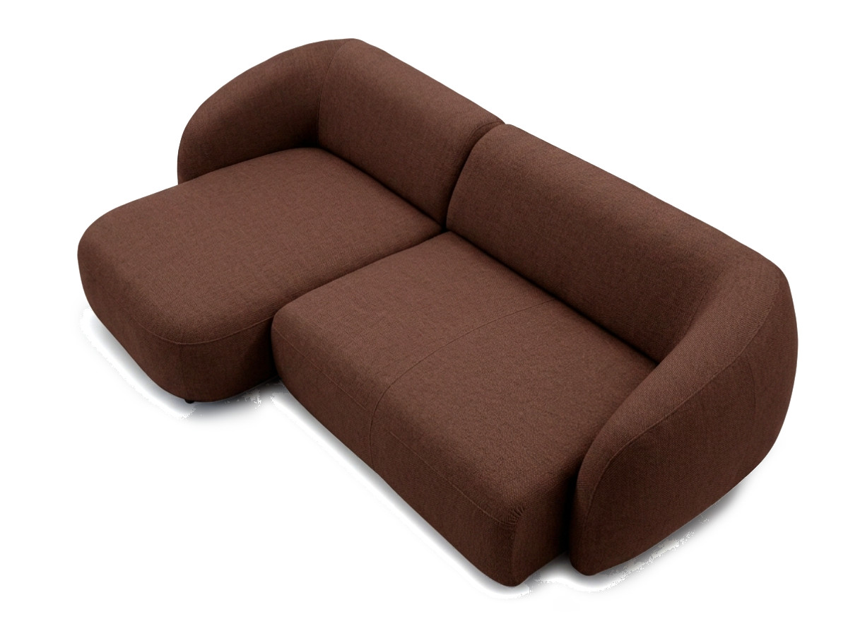 Bobochic Halo Ecksofa mit Schlaffunktion Stoff Braun Ecke links