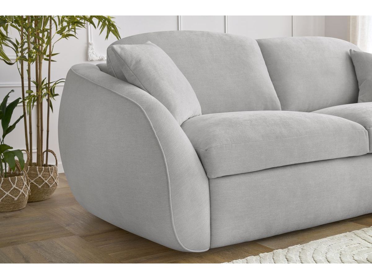 Bobochic Cezanne Schlafsofa 3-Sitzer Stoff Hellgrau, Liegefläche 160 × 194 cm