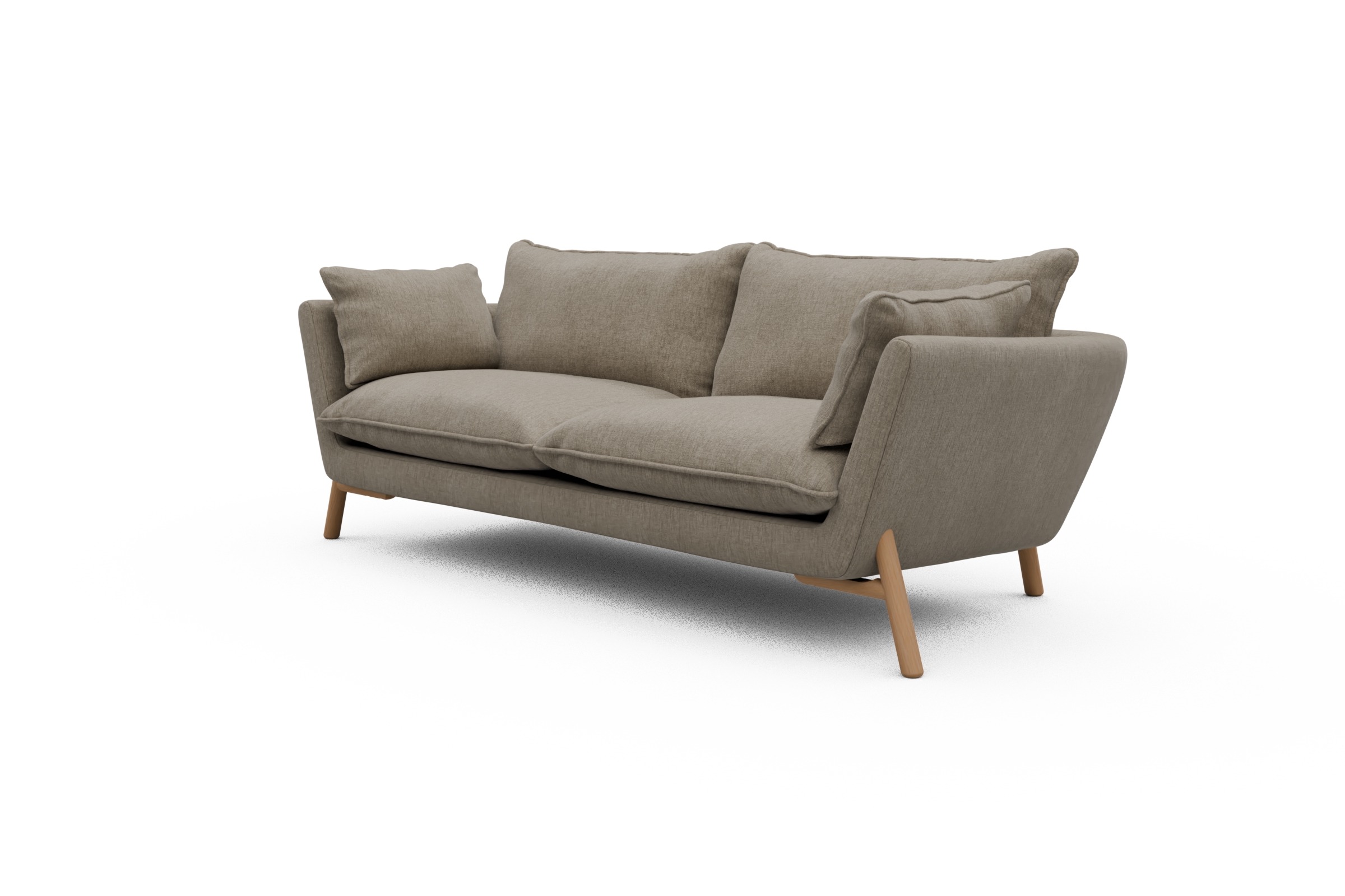 Sofa Emil PREMIUM 3-Sitzer Beinfarbe Eiche Natur Smooth-Beige