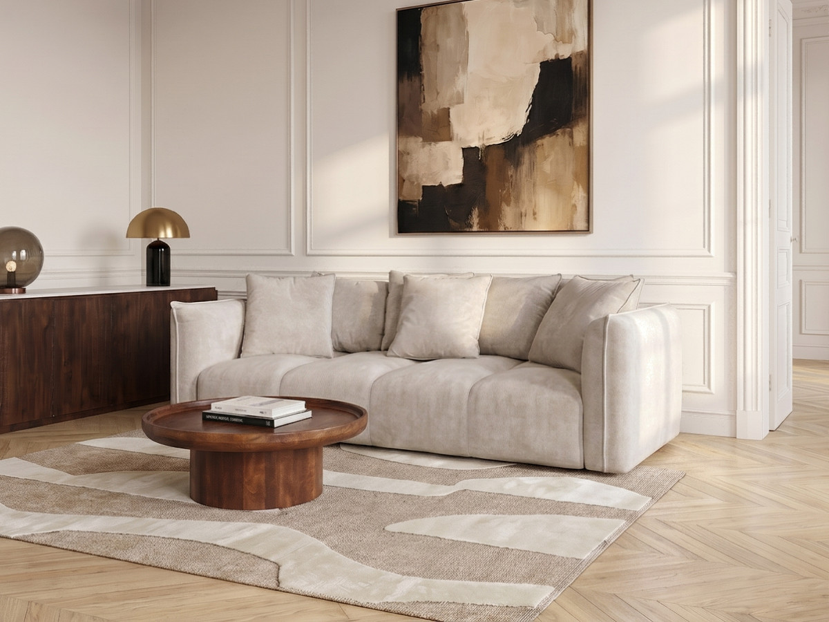 Bobochic Harlem Sofa 3-Sitzer Stoff Beige