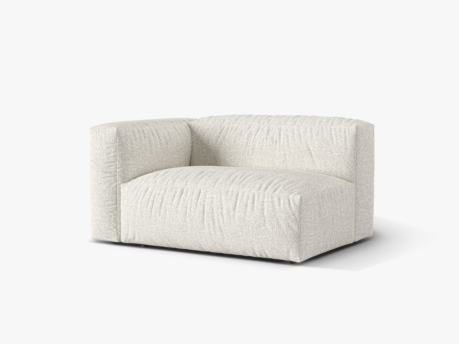 Micadoni Eckmodul Martina 1-Sitzer Groß Links Boucle Monet Grau Beige Melange
