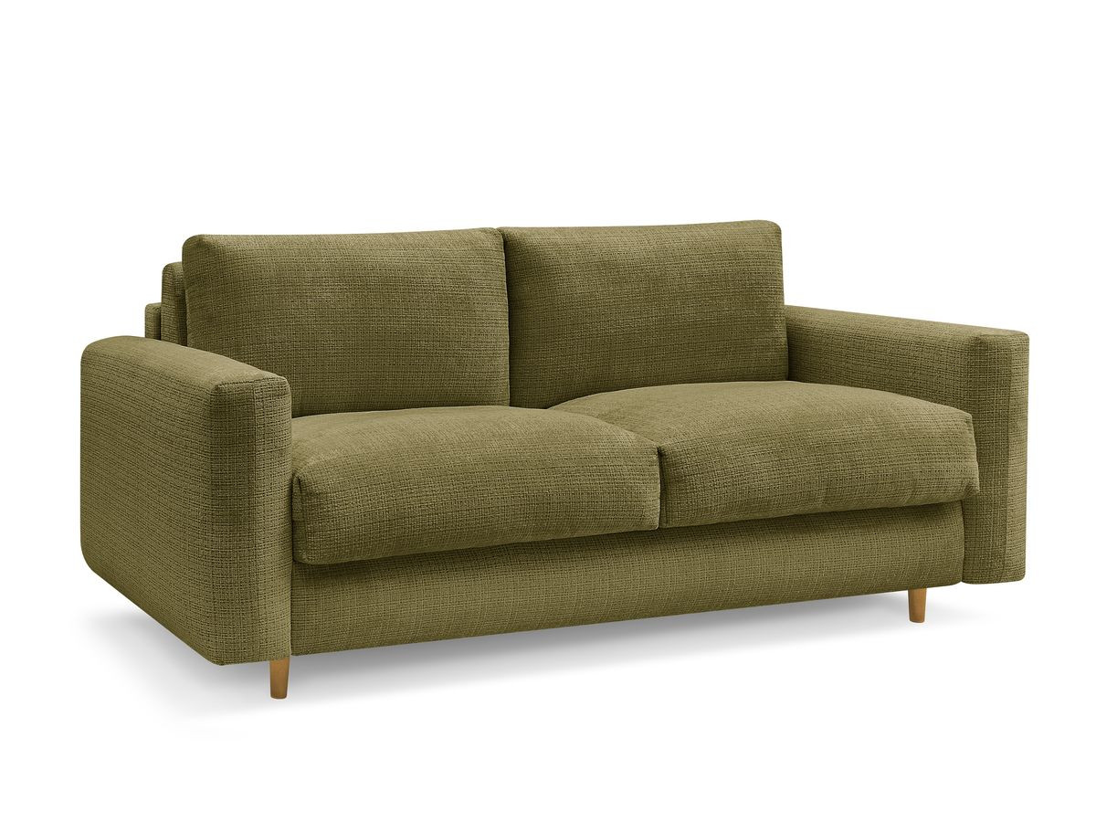 Bobochic Cocoone Schlafsofa 3-Sitzer Strukturstoff Grün, Liegefläche 160 × 200 cm