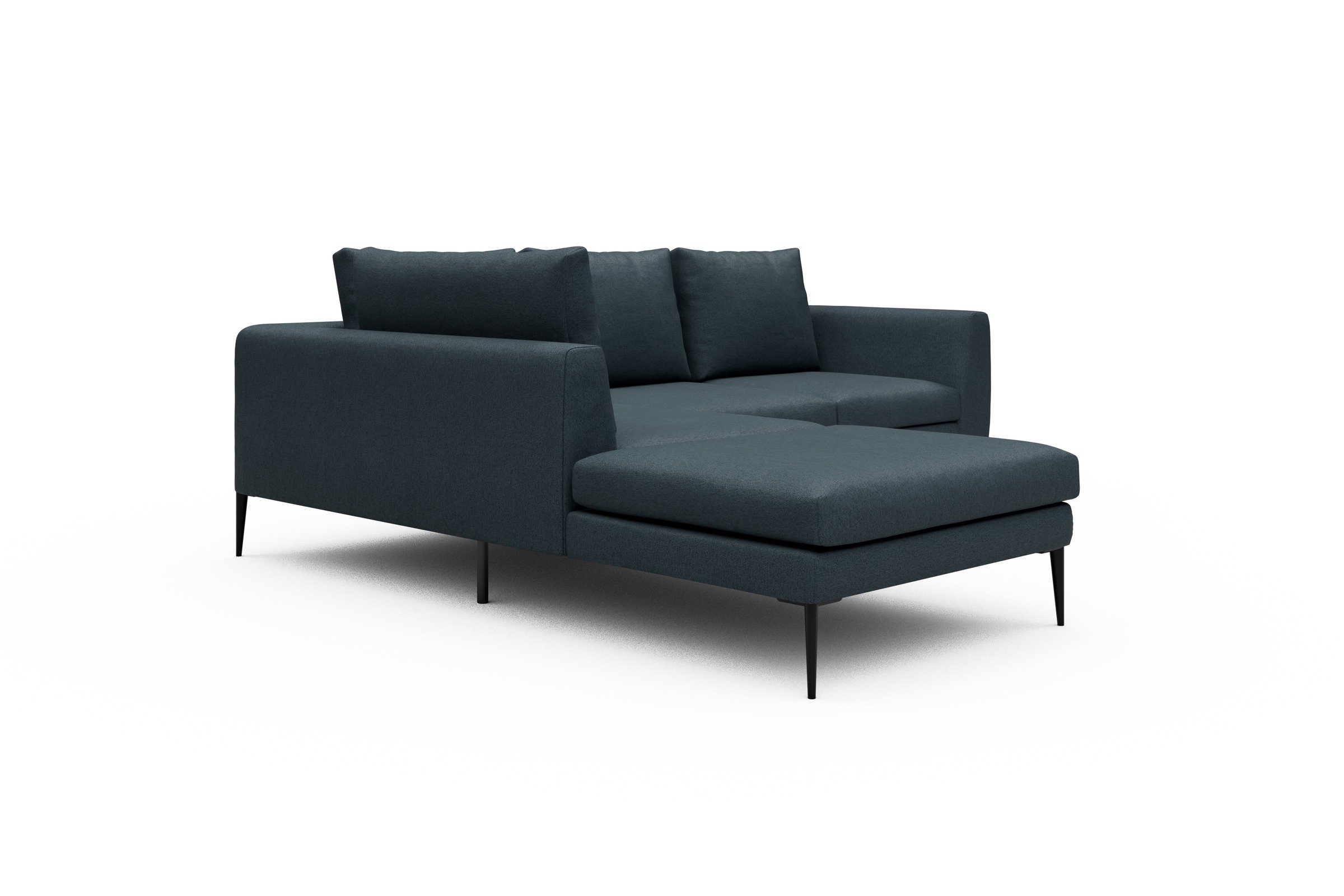 Ecksofa Paul Relax-Ecke links mit 2-Sitzer Denari-Royal-Blue