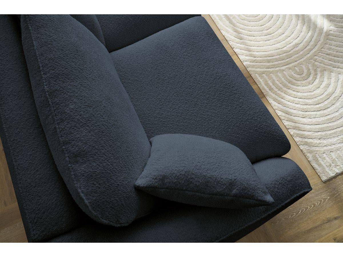 Bobochic Cezanne Schlafsofa 3-Sitzer Bouclé-Stoff Blau, Liegefläche 160 × 194 cm