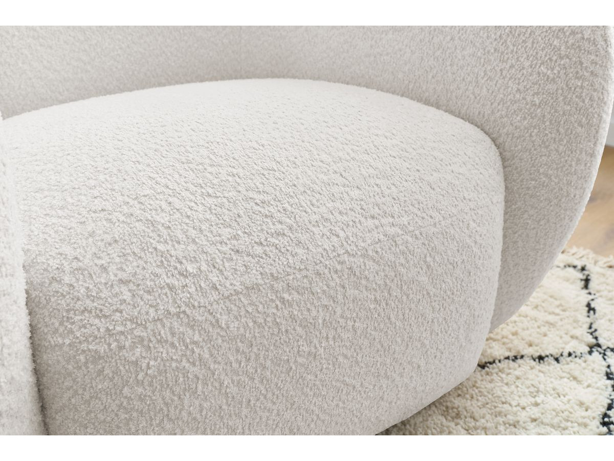 Bobochic Celine Sessel Bouclé-Stoff Weiß