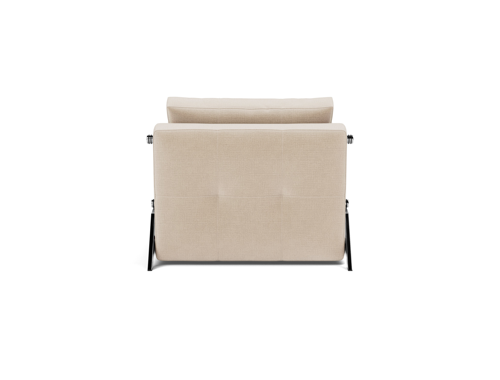 Schlafsessel Cubed 90 Chenille Esina 410-Almond-Beige Beine Chrom