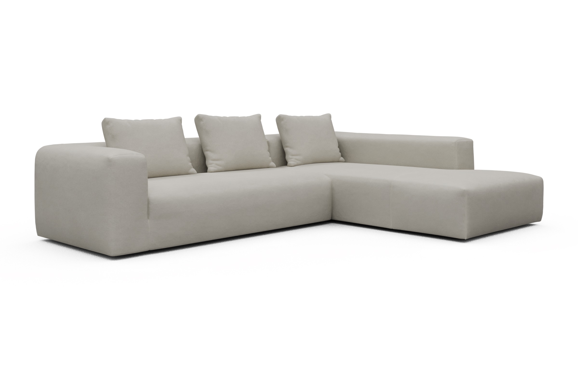 Ecksofa Fred Relax-Ecke rechts mit 2,5-Sitzer Denari-Clean-Beige