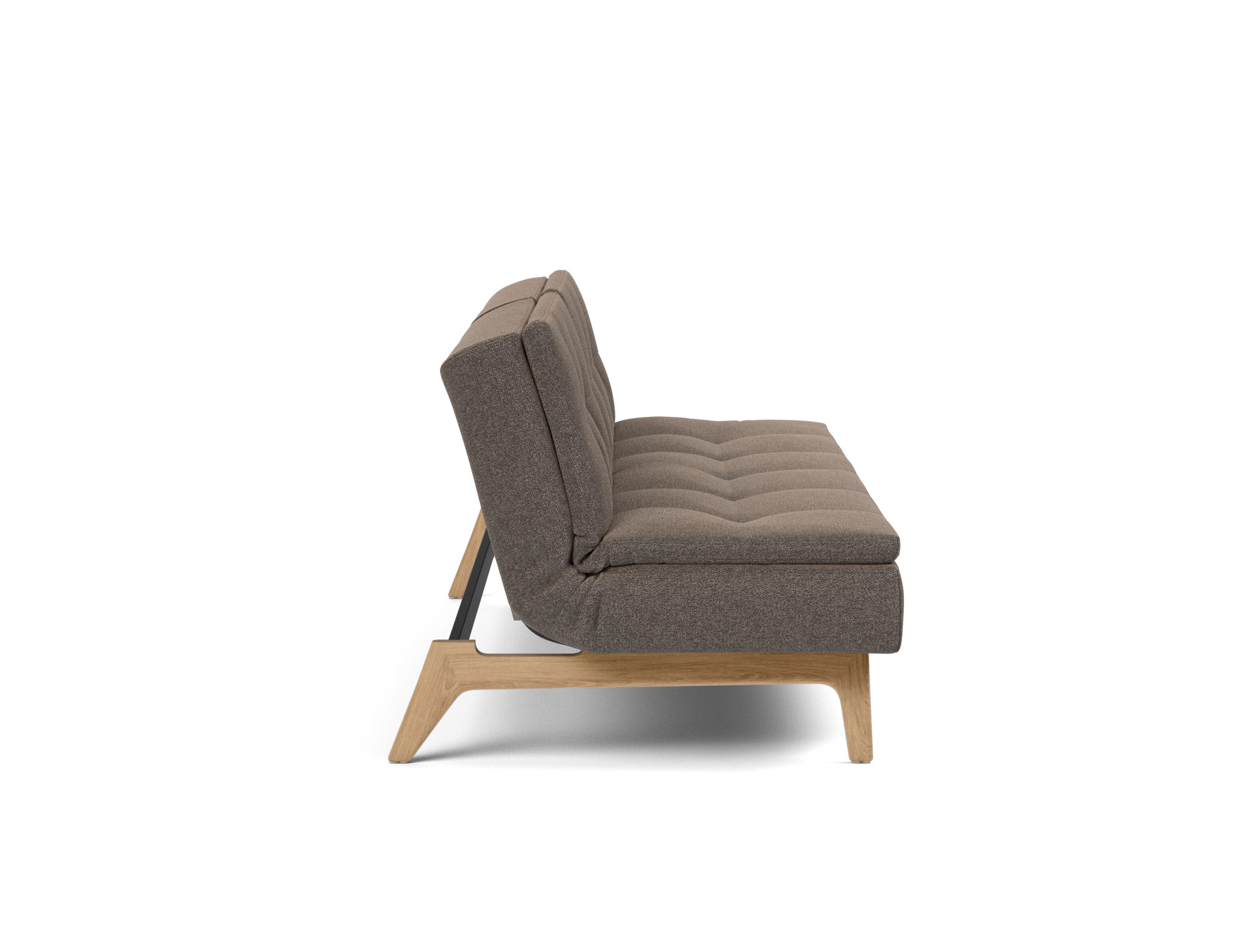 Schlafsofa Dublexo Boucle Skandi 530-Taupe Beine Eiche