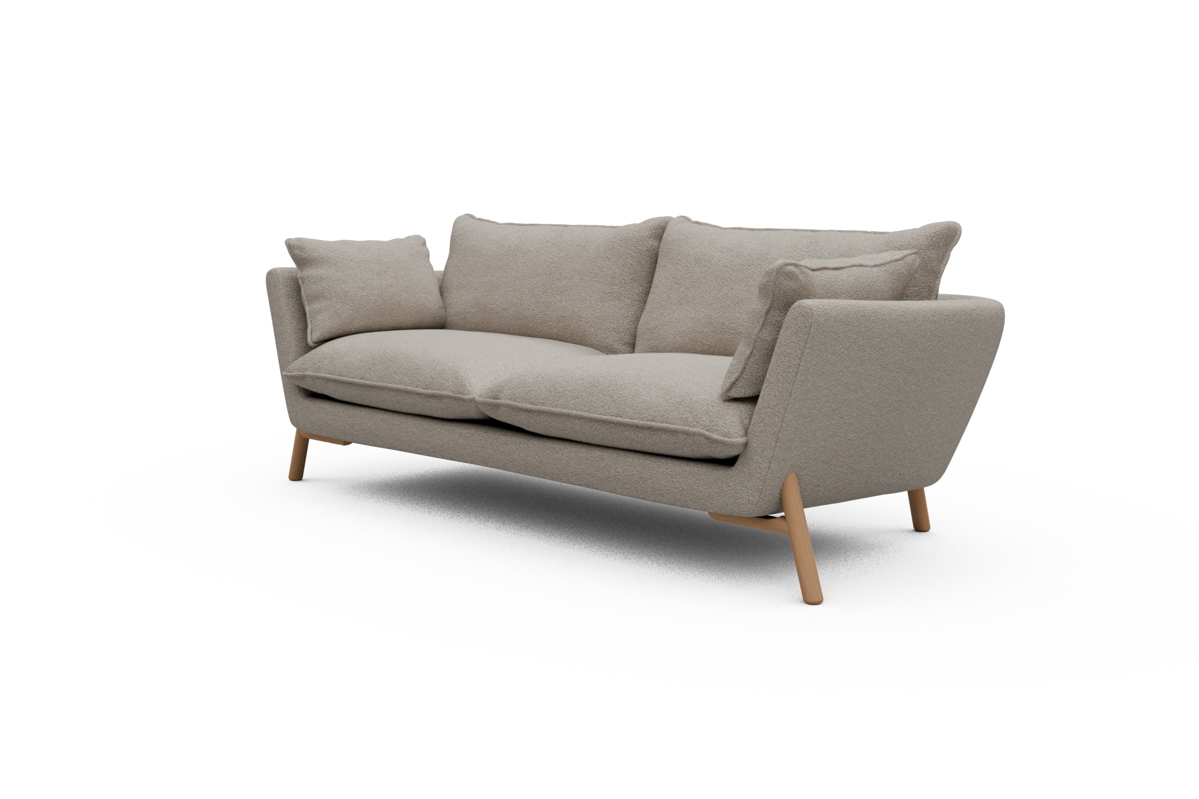 Sofa Emil PREMIUM 3-Sitzer Beinfarbe Eiche Natur Aivi-Lace-Beige