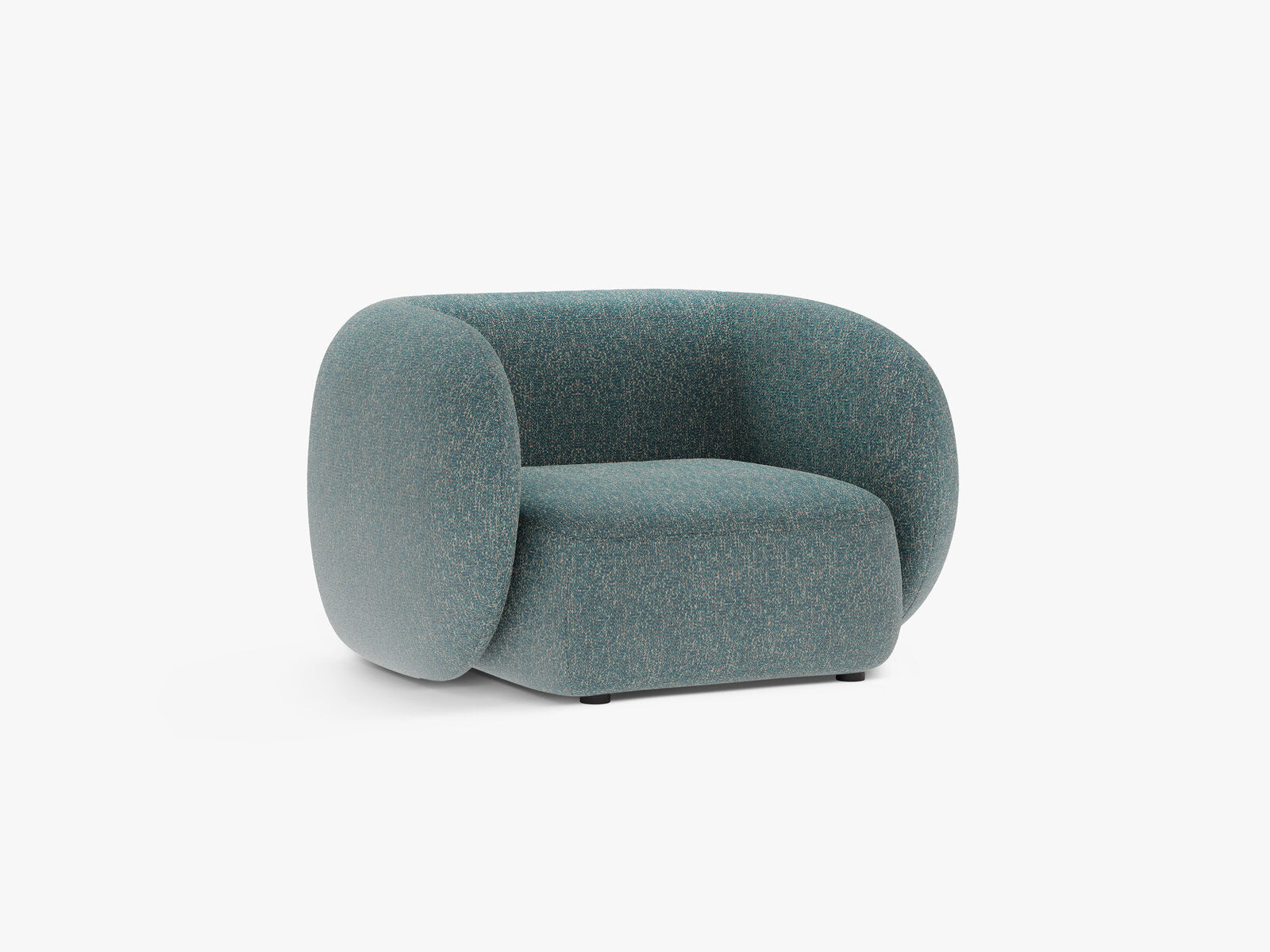 Micadoni Sessel Kate 1-Sitzer Strukturierter Stoff Blau Melange