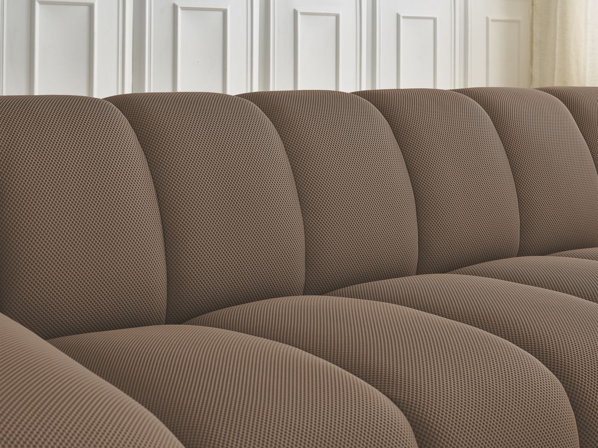 Bobochic Hayden Sofa 3-Sitzer Mesh-Stoff Braun