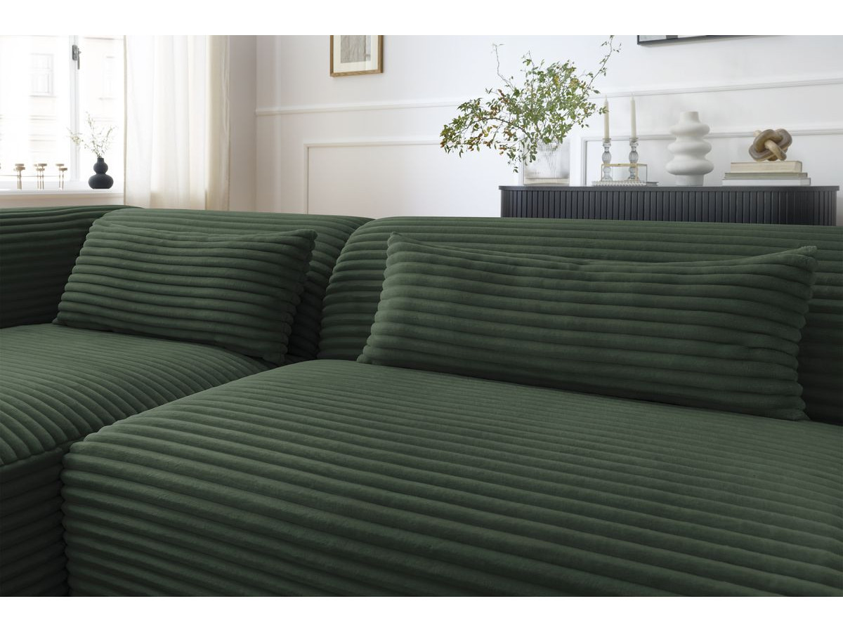 Bobochic Harry Ecksofa Breitcord weich Grün Ecke links