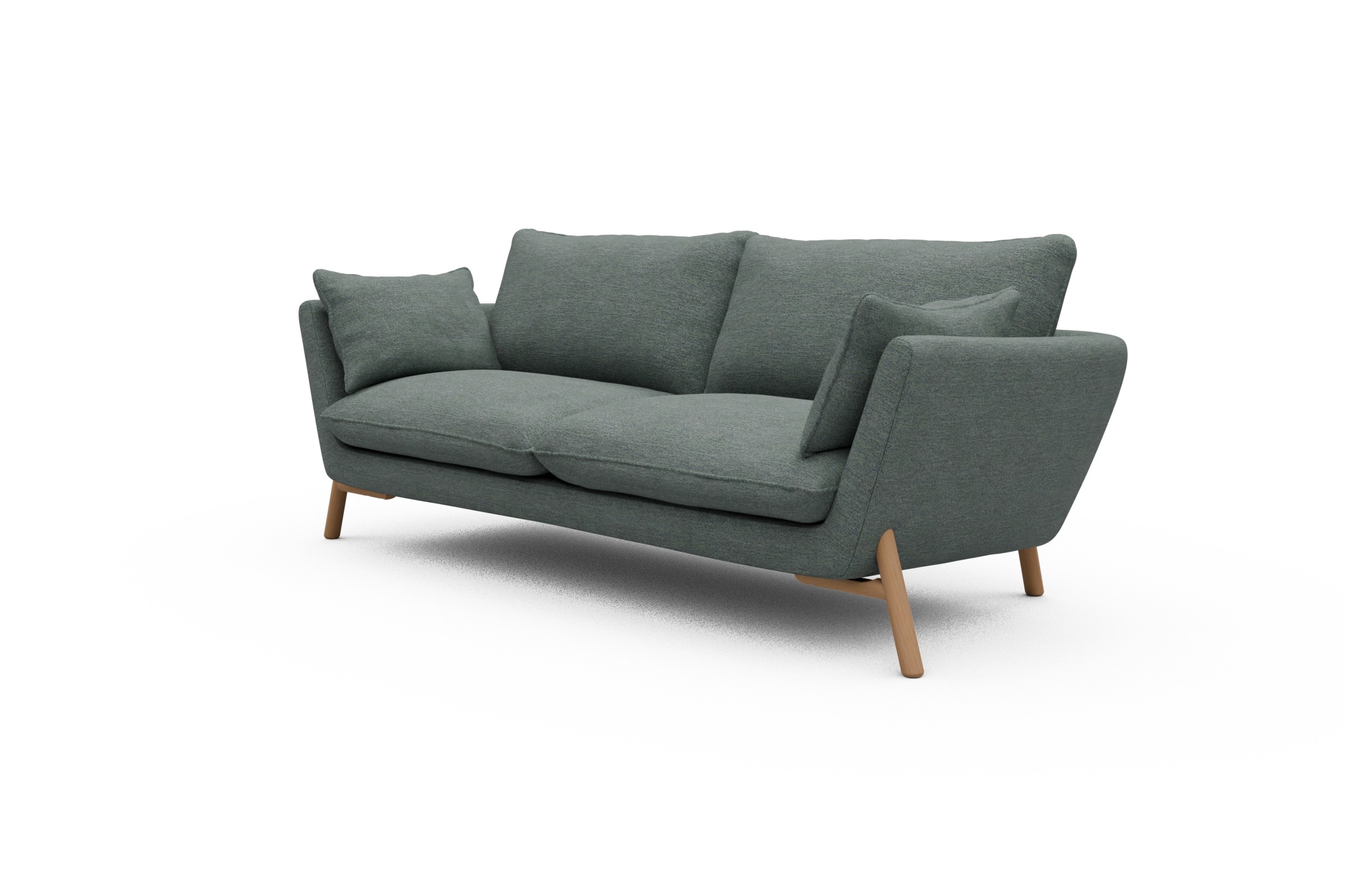 Sofa Emil 3-Sitzer Beinfarbe Eiche Natur Carreno-Ice-Blue