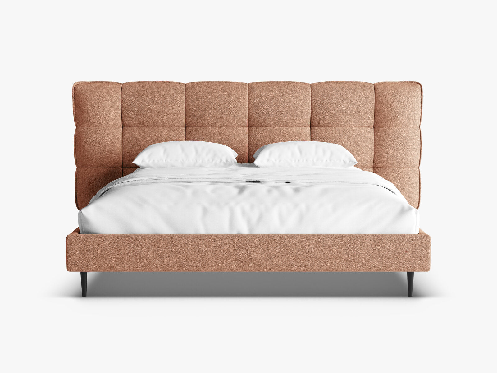 Micadoni Stauraumbett mit Kopfteil Eric with legs Boucle Sicuro Pfirsich 140x200