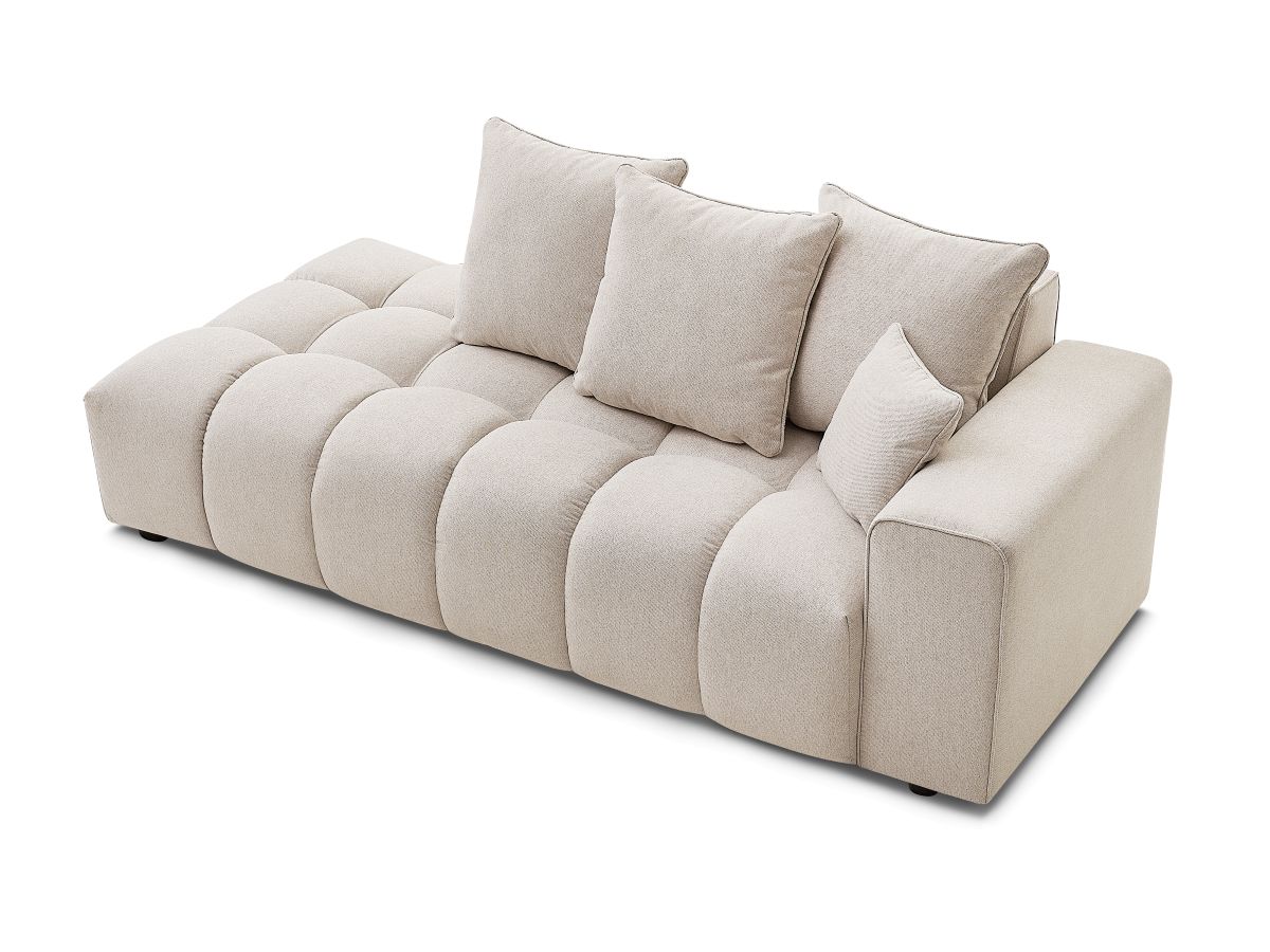 Bobochic Mont-blanc Sofa 4-Sitzer Melange-Stoff Beige Armlehne rechts