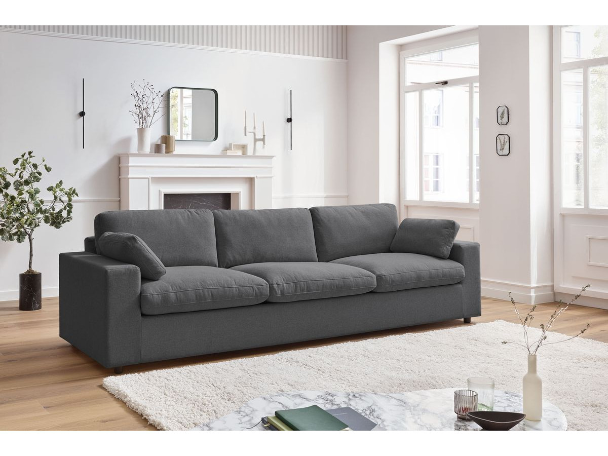 Bobochic Belair Sofa 4-Sitzer Stoff Dunkelgrau