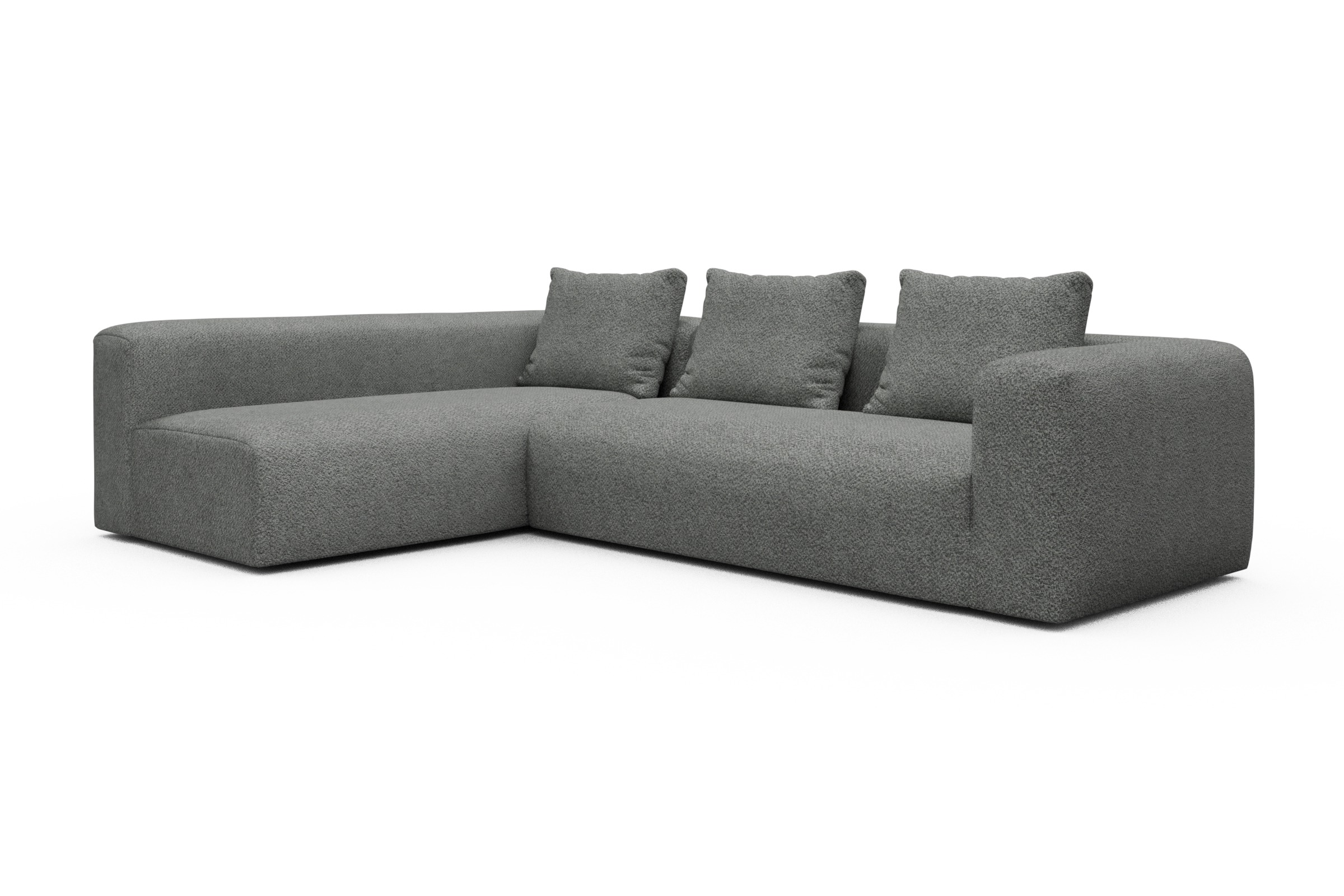 Ecksofa Fred 2x 2,5-Sitzer links offen Vanora-Warm-Grey