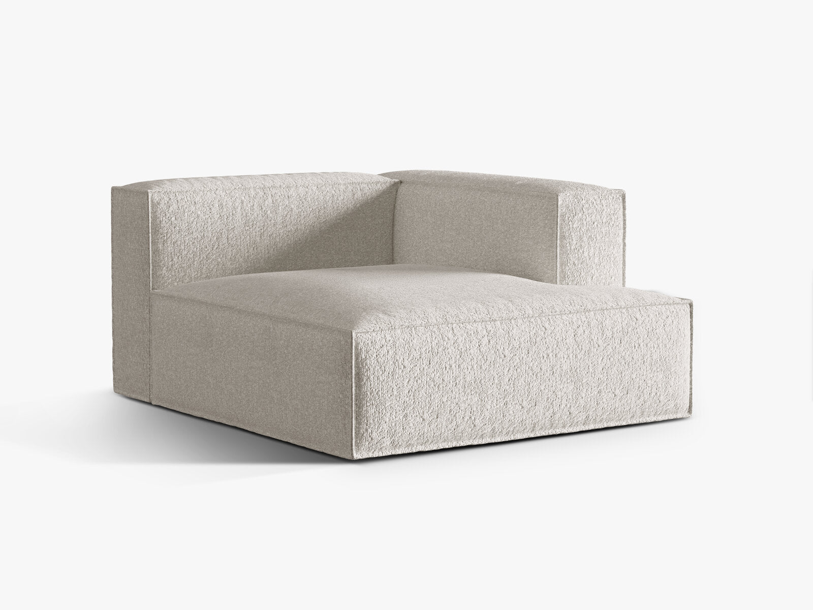 Micadoni Recamiere Nuria 1-Sitzer Rechts Boucle Grau Beige Melange