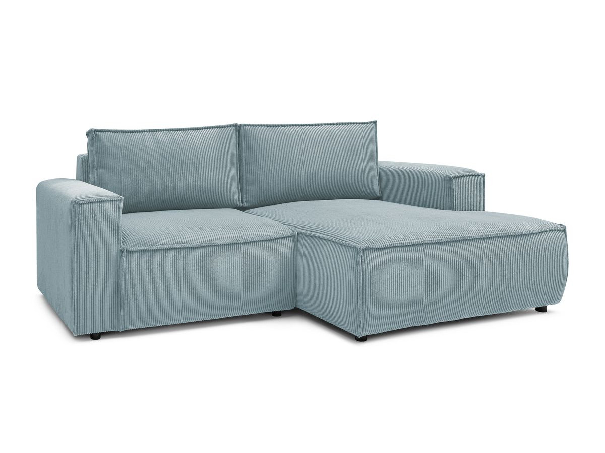 Bobochic Nihad Ecksofa Cordsamt Hellblau Ecke rechts