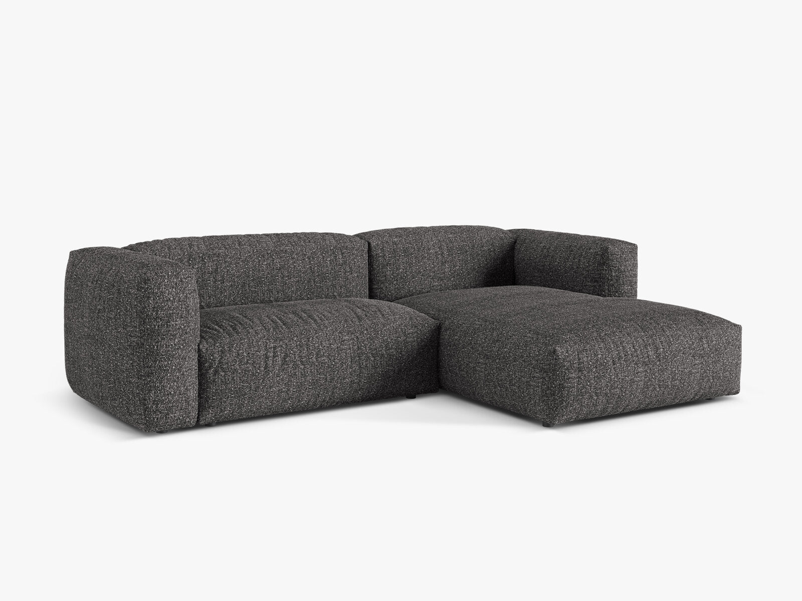 Micadoni Ecksofa Martina 2-Sitzer Rechts Boucle Monet Anthrazit