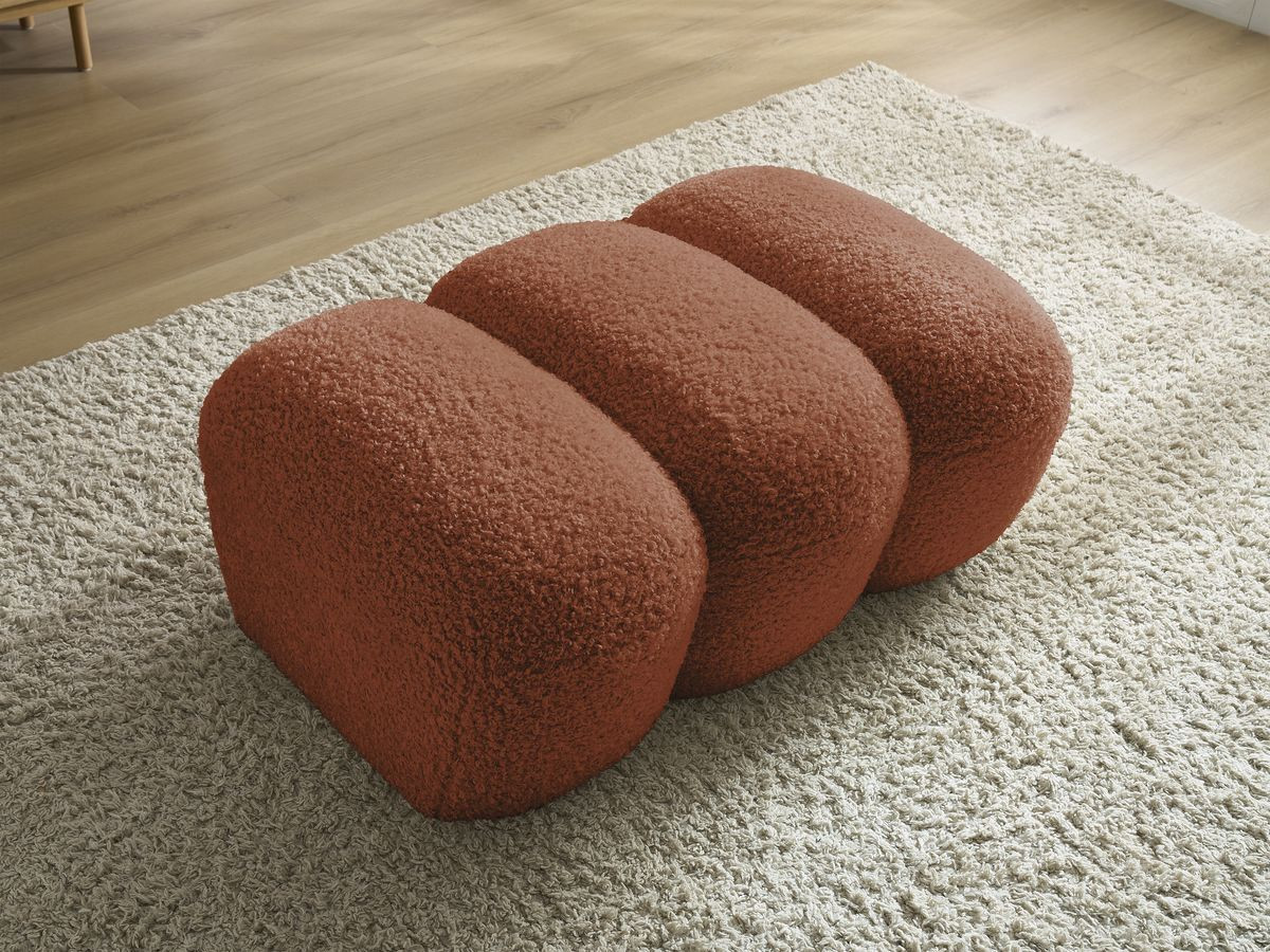 Bobochic Hippolyte Pouf Bouclé-Stoff Orange