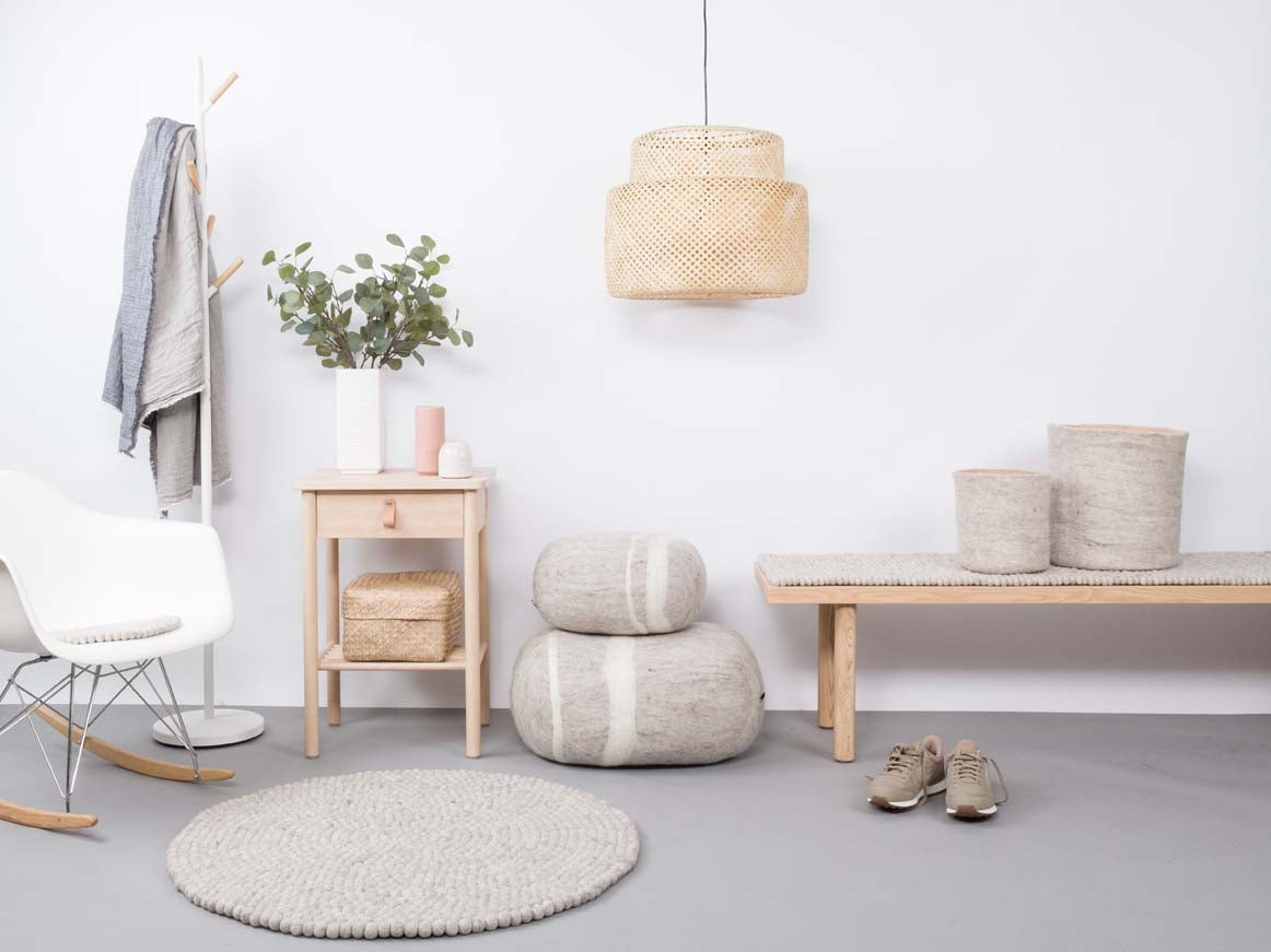 myfelt Béla Filz-Kieselstein Beige meliert 40 x 32 x 21 cm