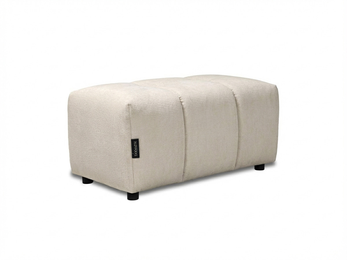 Bobochic Roxelane Wohnlandschaft mit Pouf Melange-Stoff Beige Ecke links