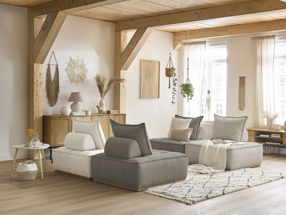 Bobochic Elisa Sofa 4-Sitzer Strukturstoff Mehrfarbig