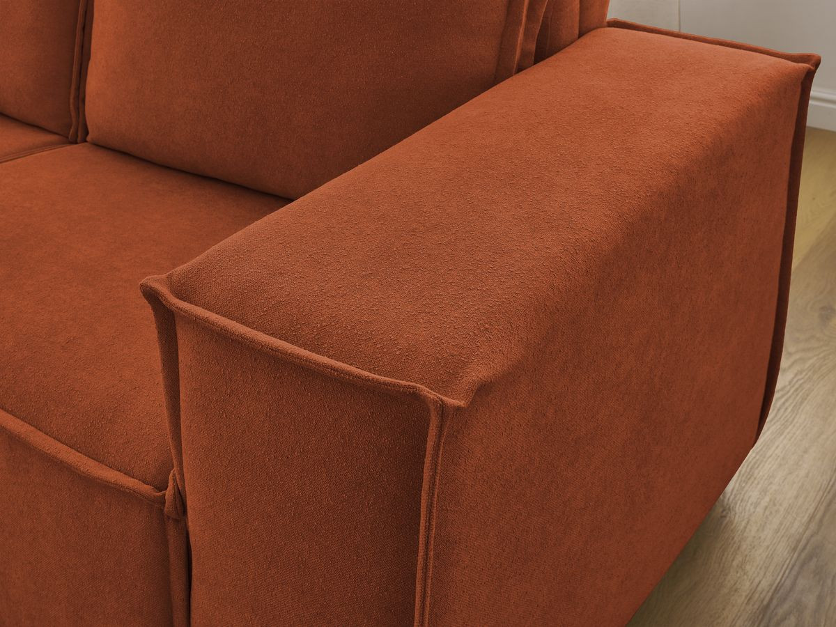 Bobochic Chelsea Schlafsofa 3-Sitzer Strukturstoff Orange, Liegefläche 160 × 200 cm