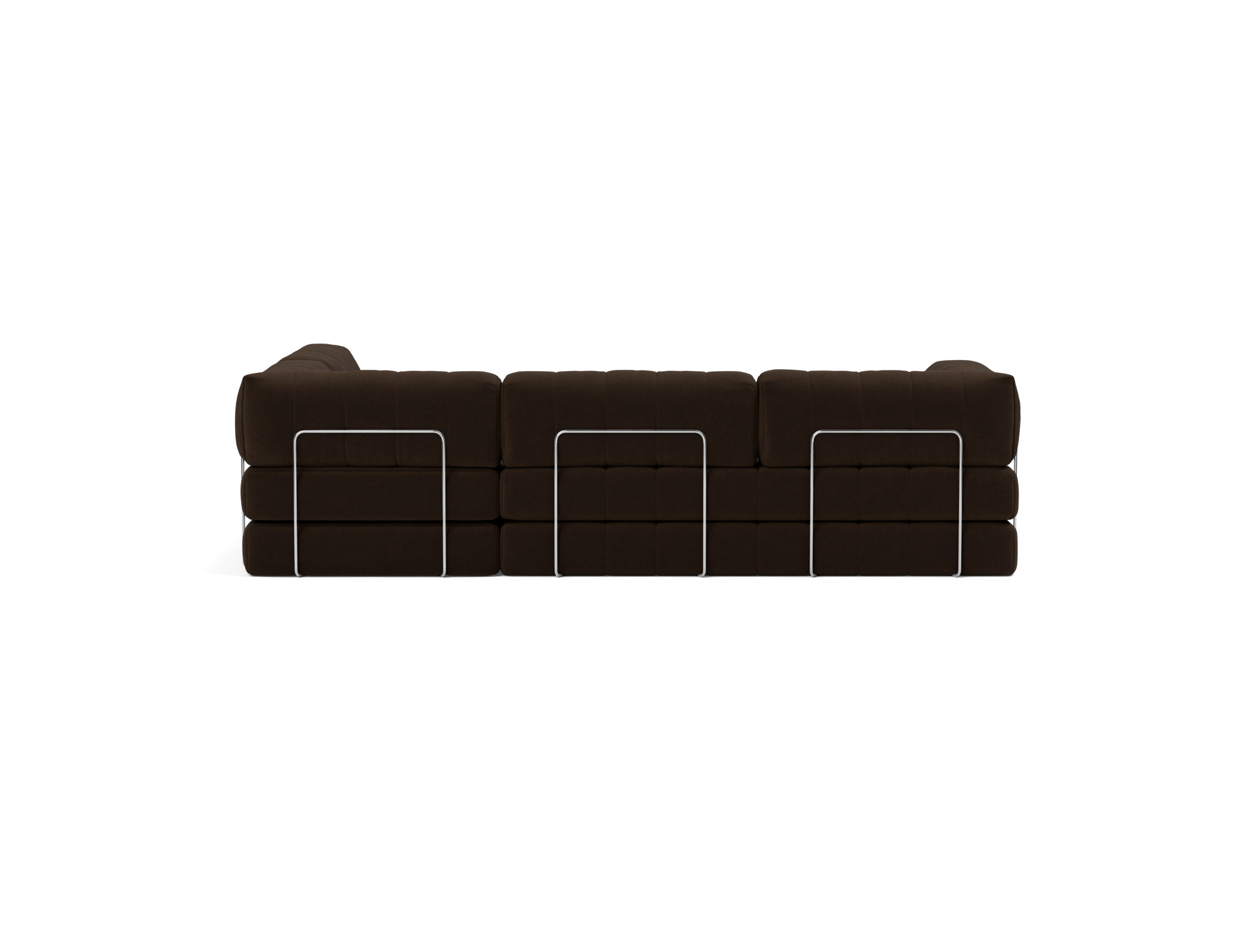 Eck-Schlafsofa CozyPad L-Form mit Armlehne Strukturierter Stoff Taura 358-Chocco