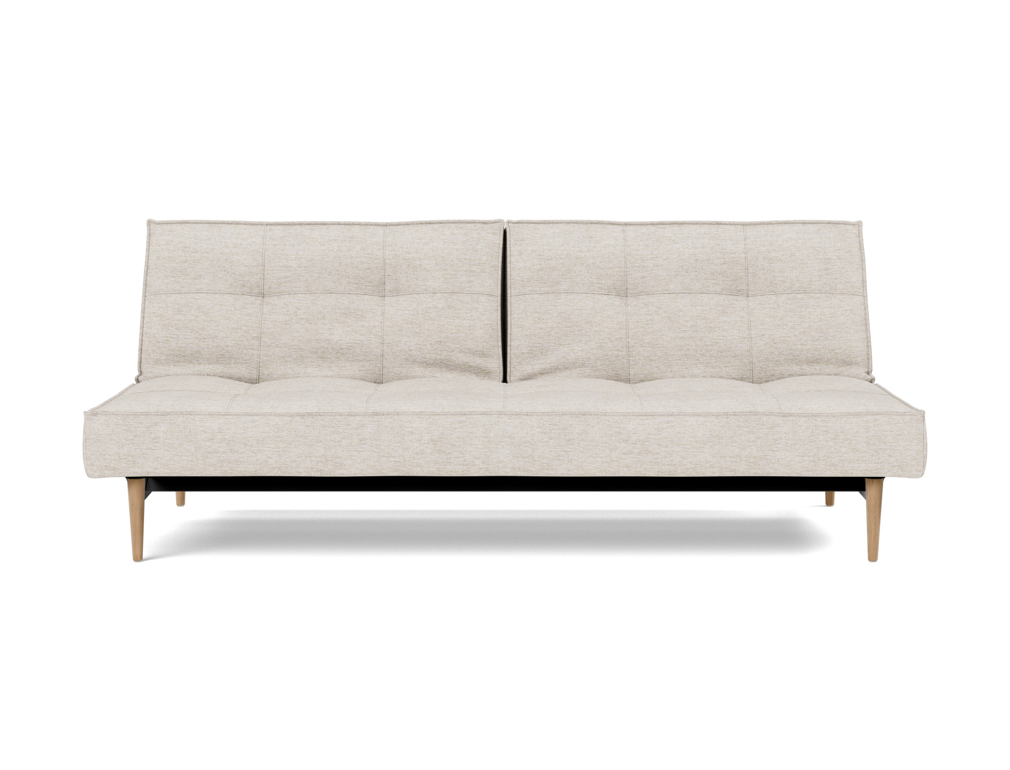 Schlafsofa Splitback Chenille Yuveno 470-Natural Beine Styletto Eiche hell