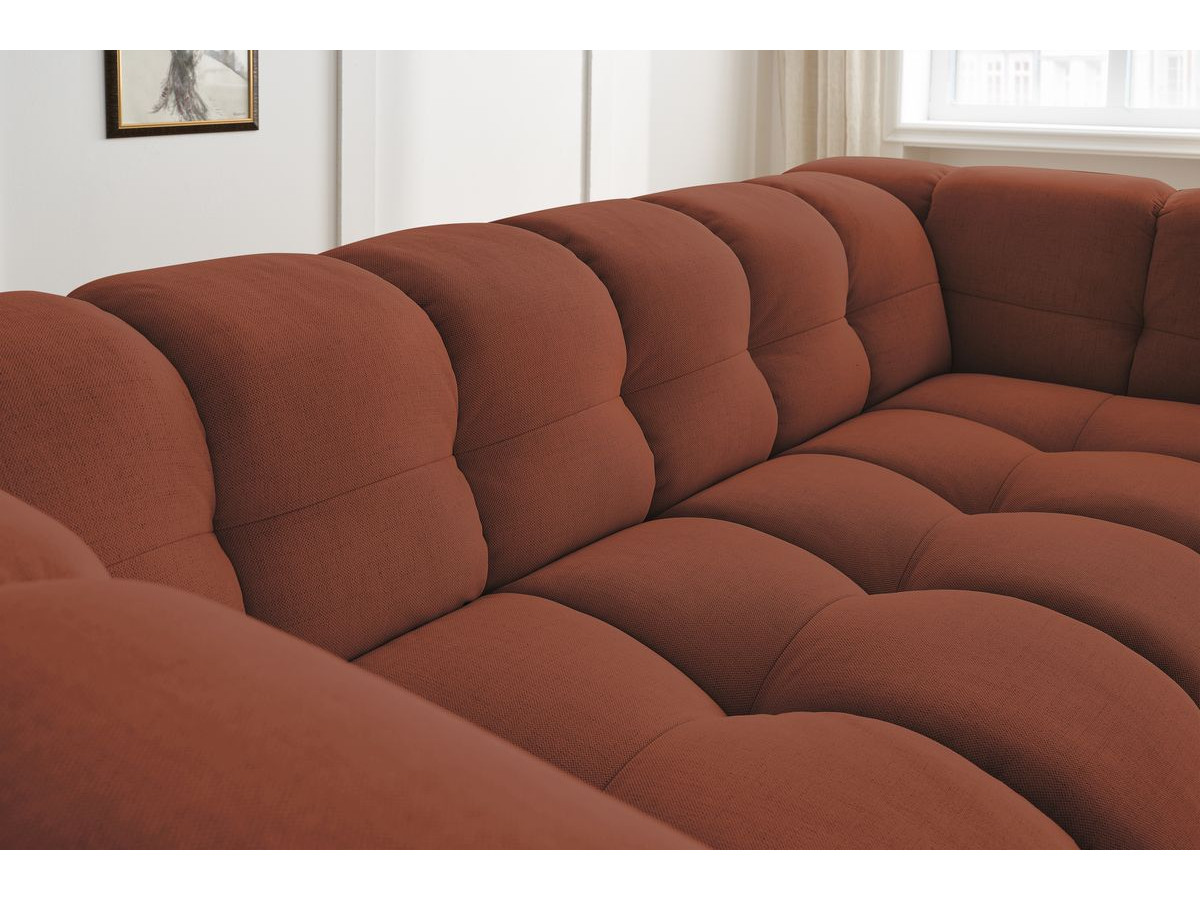 Bobochic Cloud Sofa 4-Sitzer mit Pouf Stoff Orange