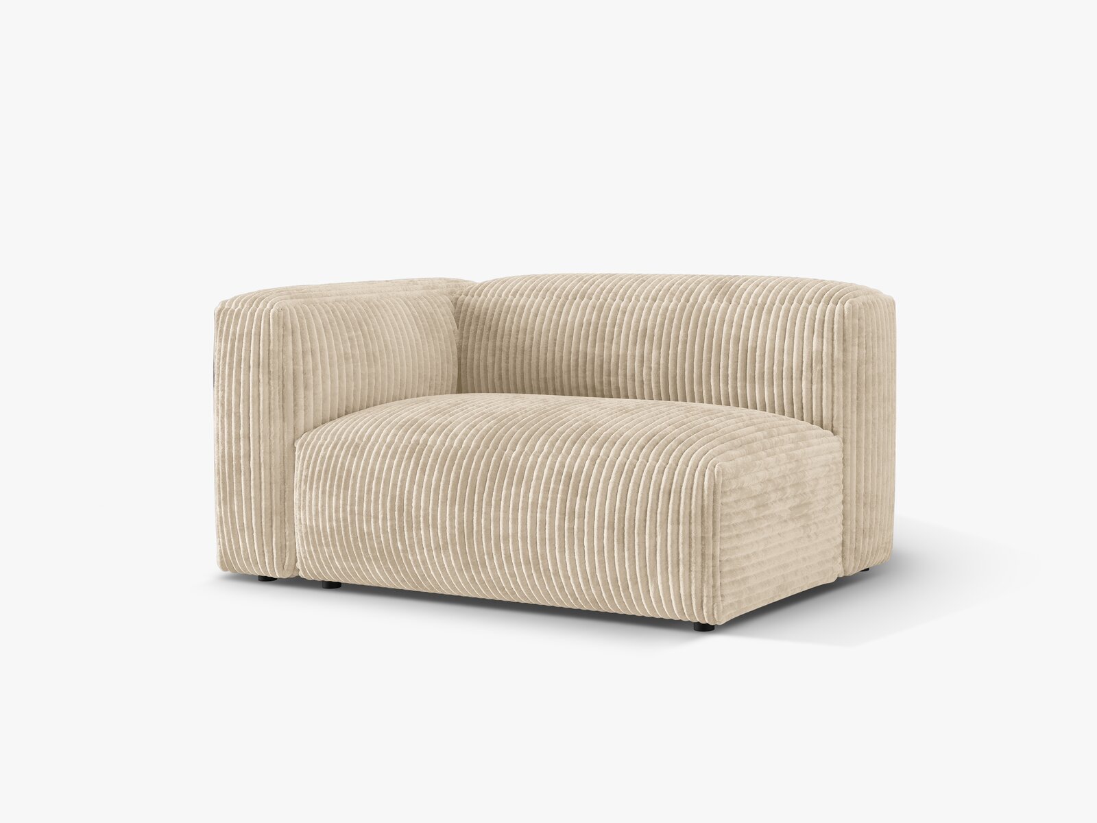 Micadoni Eckmodul Martina 1-Sitzer Groß Links Kord Tilia Helles Beige