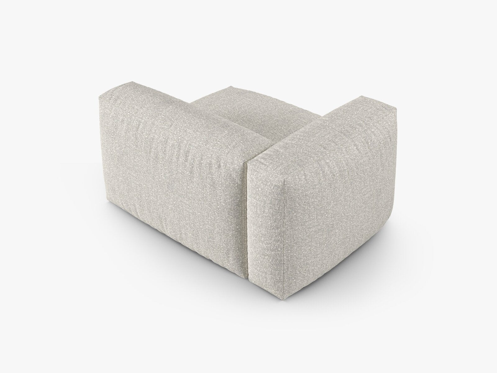Micadoni Eckmodul mit Armlehne Martina 1-Sitzer 90cm Sitztiefe Links Boucle Monet Grau Beige Melange