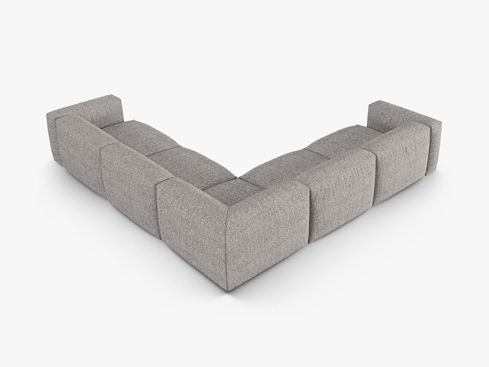 Micadoni modulares symmetrisches Ecksofa XL Martina 5-Sitzer 90cm Sitztiefe Boucle Monet Graphit