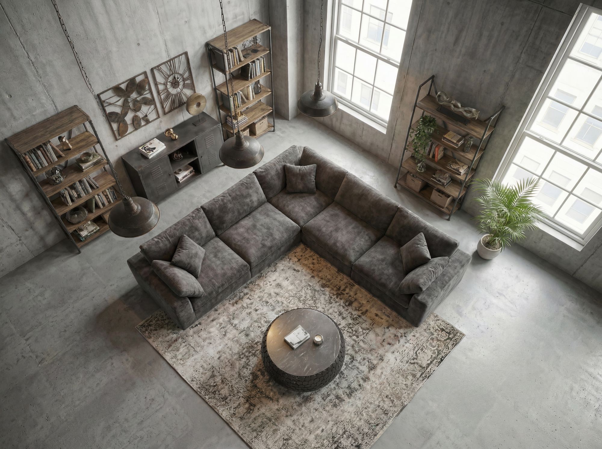 Couchtisch Nesflaten Marmor Schwarz Ø 65 cm