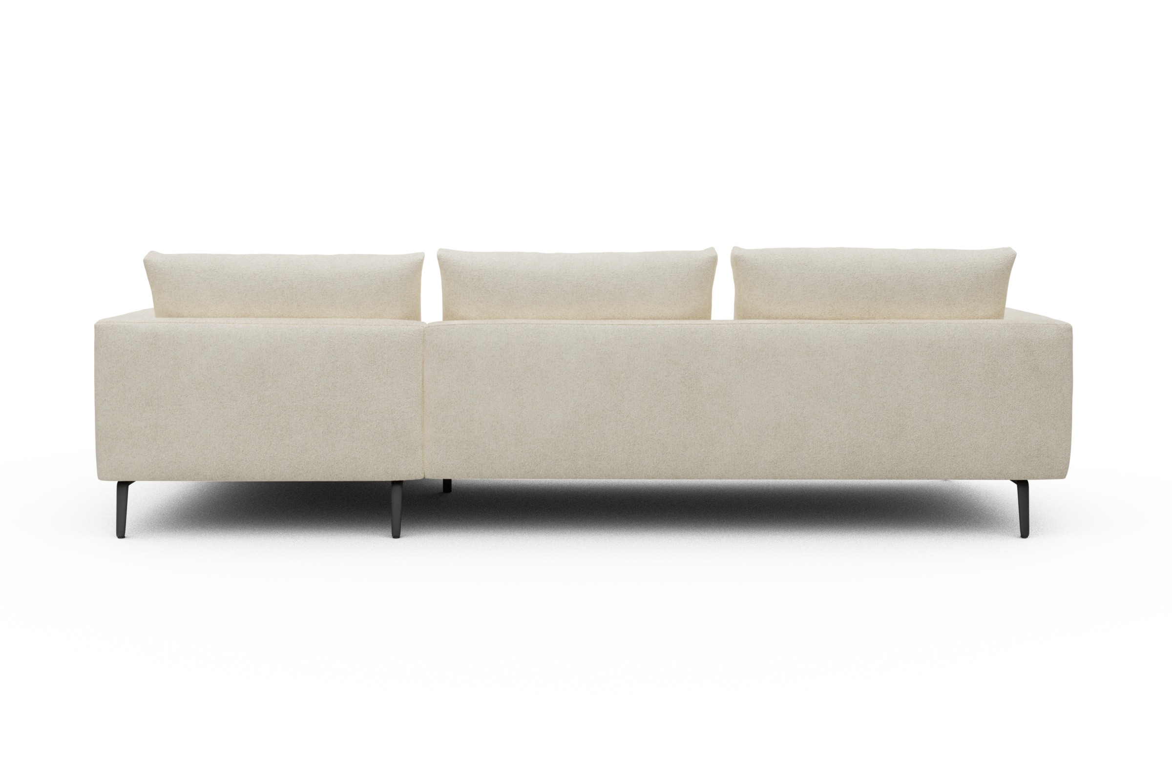 Ecksofa Karl Chaiselongue rechts mit 2,5-Sitzer Boucle-Off-White