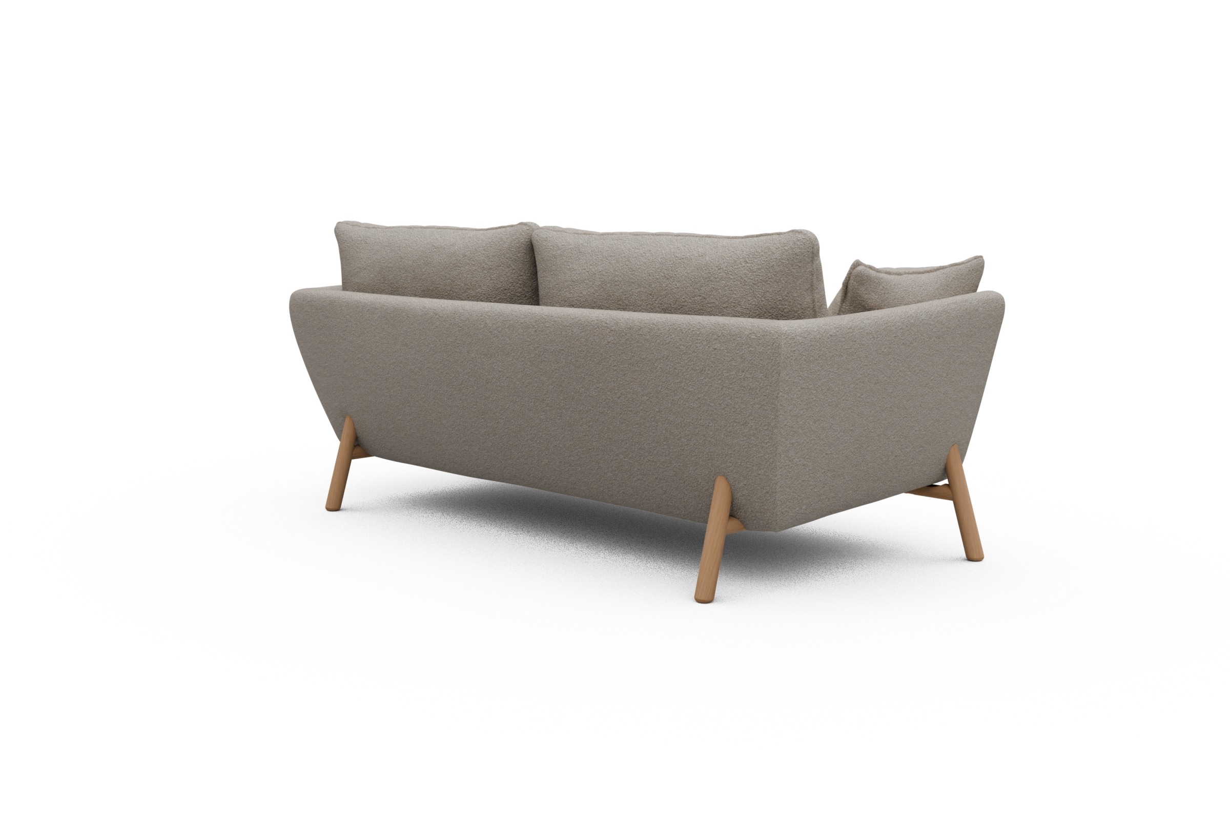 Sofa Emil 2-Sitzer Beinfarbe Eiche Natur Aivi-Lace-Beige