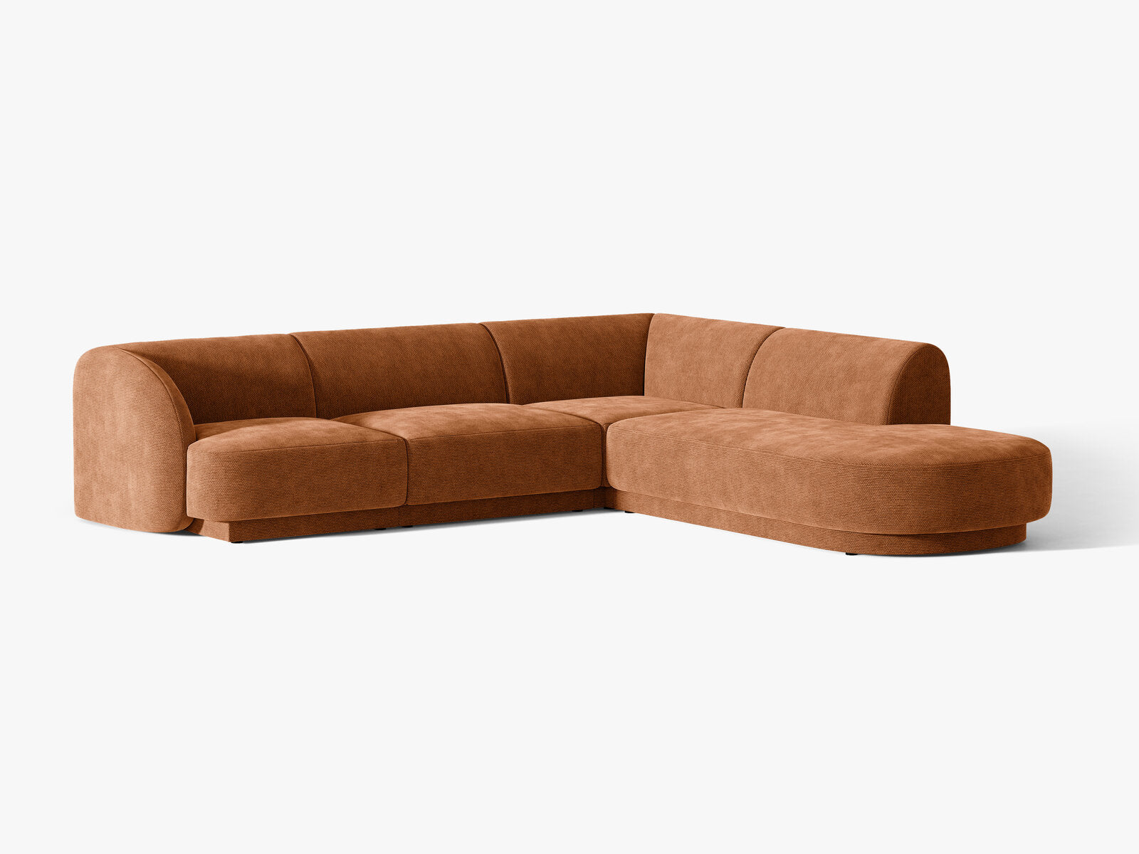 Micadoni Ecksofa Miley 6-Sitzer Chenille Eden Ziegel Rechts