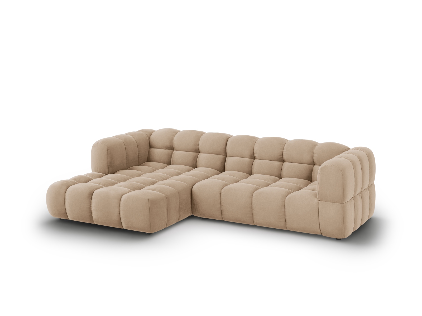 Cosmopolitan Design Ecksofa Sky 4-Sitzer mittlere Version Samt Casino Mandelbeige Links