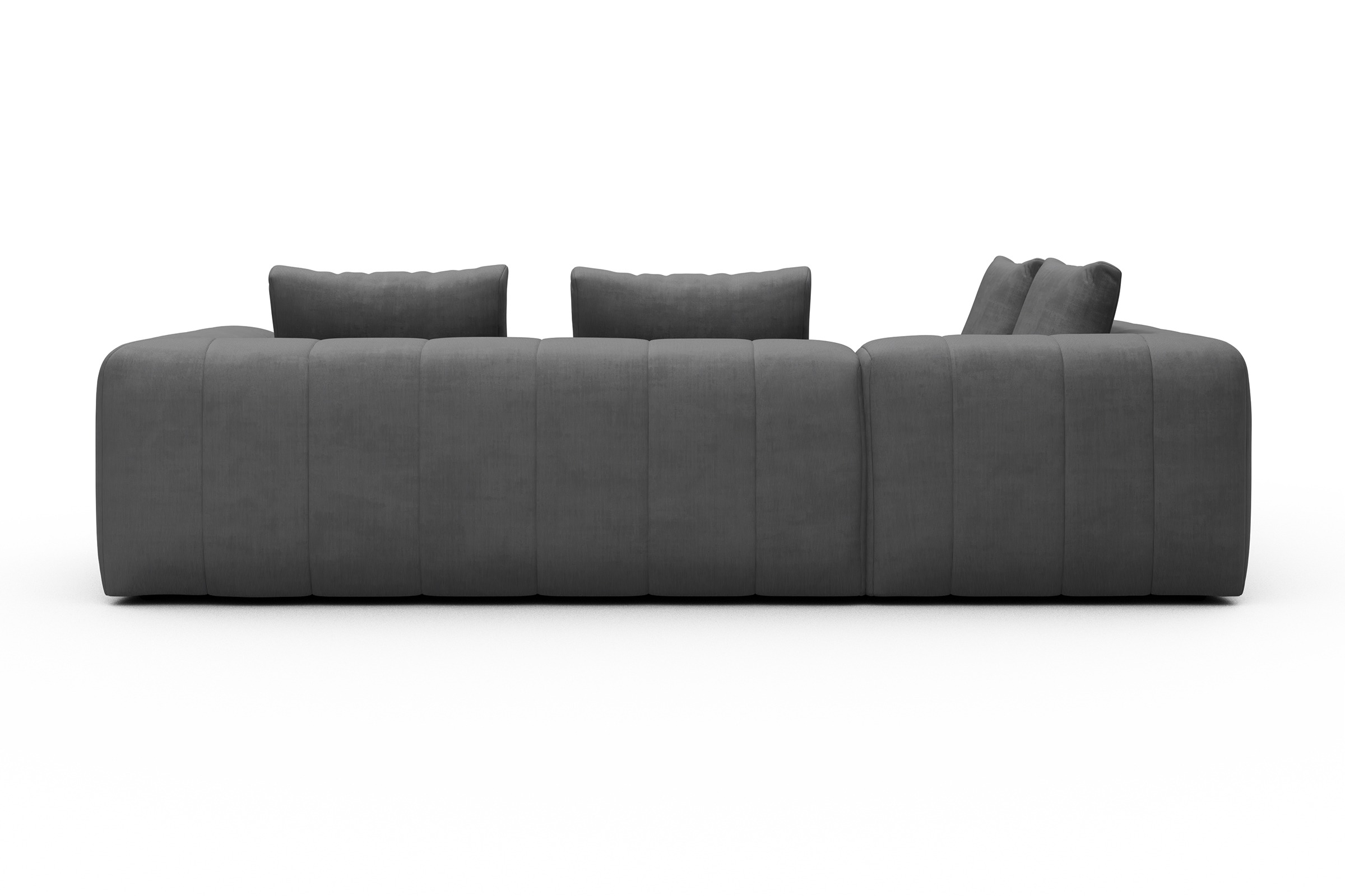 Ecksofa Hugo 2x 2,5-Sitzer Armlehne rechts Cordufine-Grey