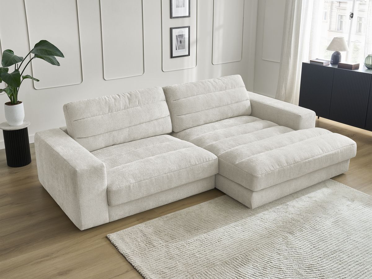 Bobochic Sierra Ecksofa Strukturstoff Beige Ecke rechts